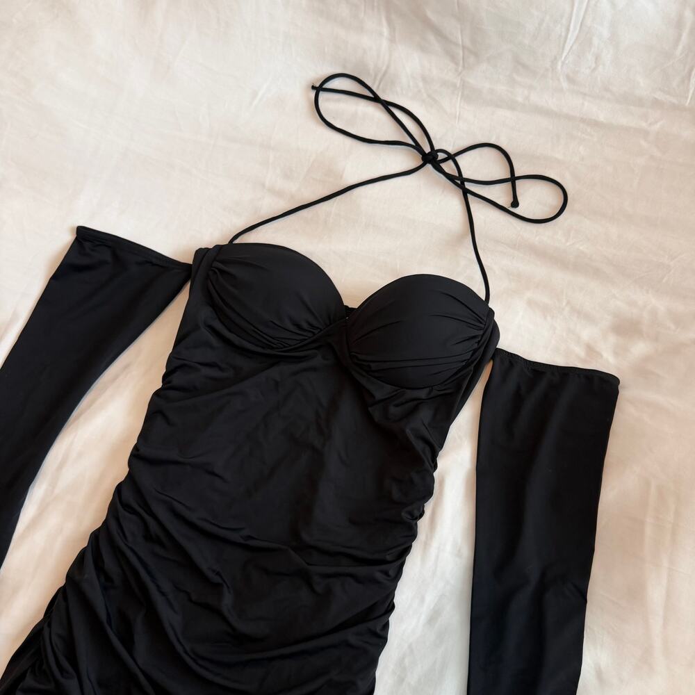 Princess Polly Wyona Mini Dress Black Size 4 Bodycon Strapless - Picture 3 of 6